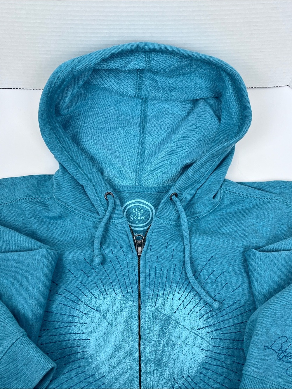Life is Good Women's Relaxed Fit Full Zip Hooded Jacket with Heart Size L - Picture 8 of 12